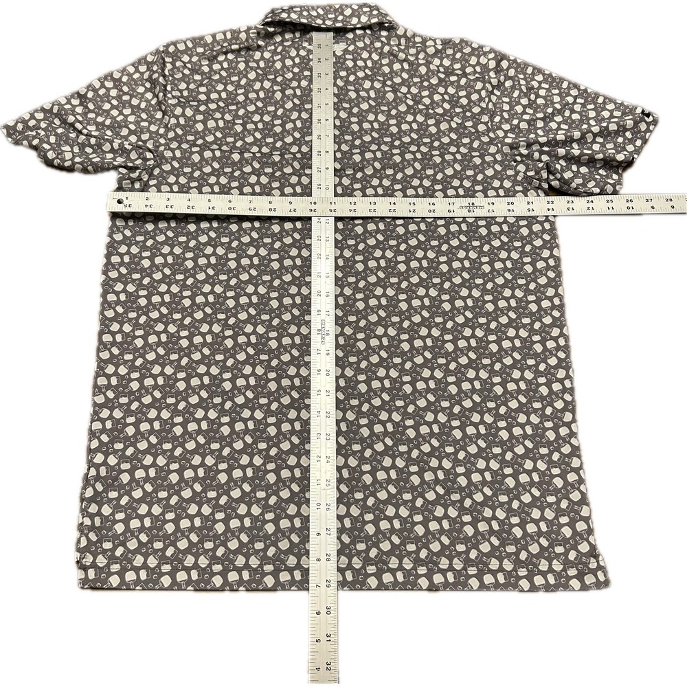 Straight Down‎ Polo Men Medium All Over Print AOP Beer Golf Performance Stretch - Picture 6 of 6